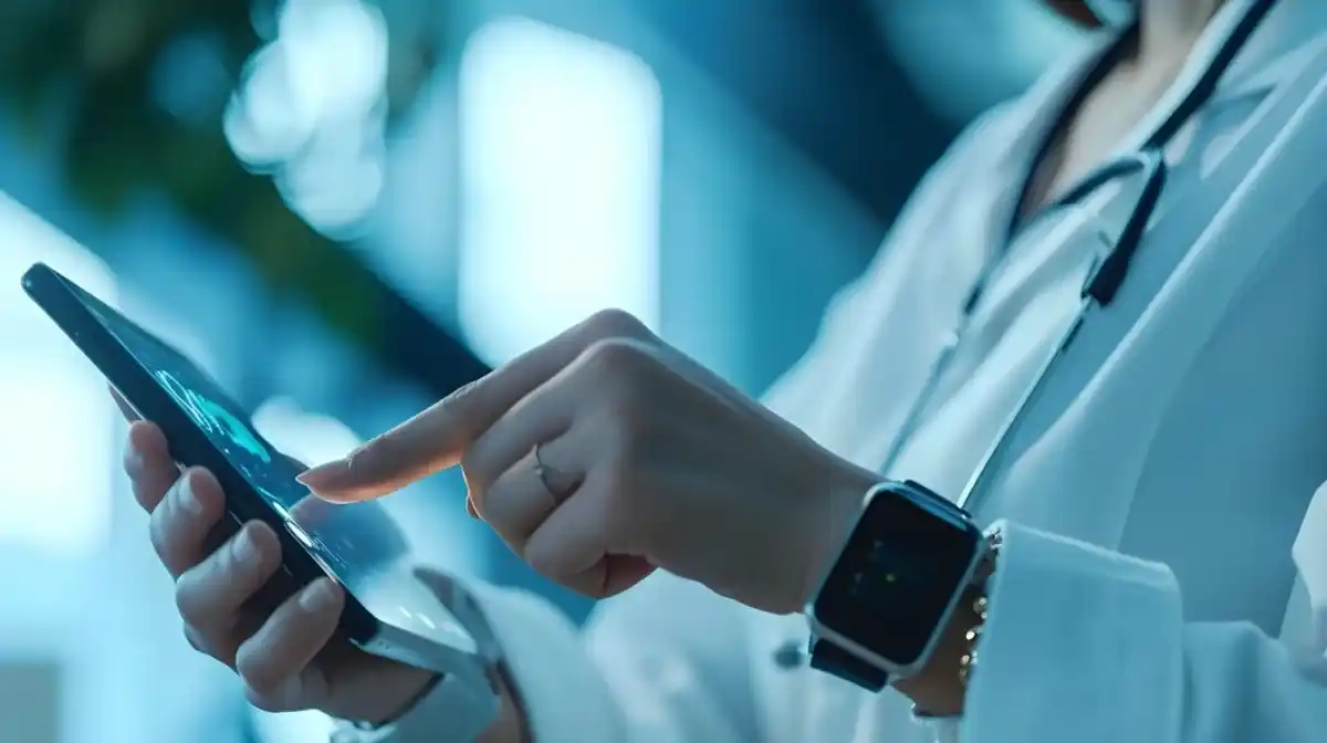 Person using a smartphone device
