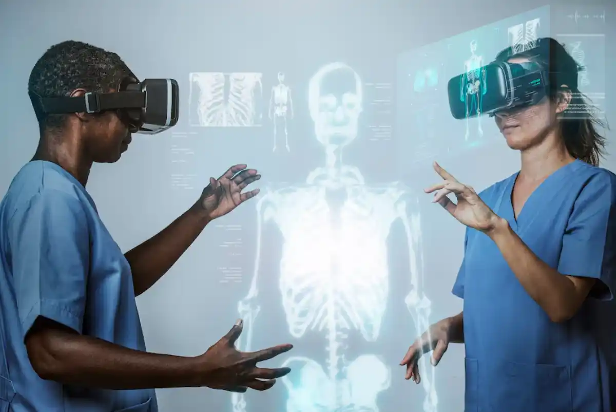 Medical professionals using VR technology
