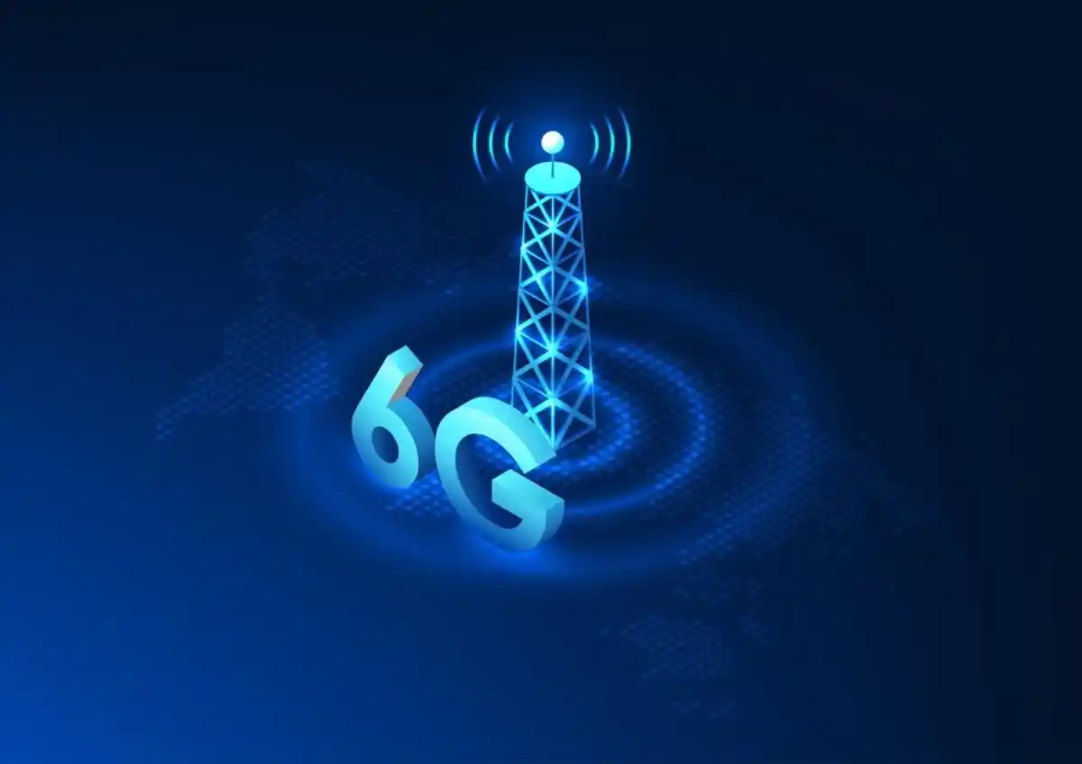 6G tower and signal waves